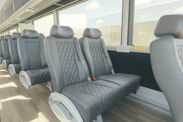 interior of Coach Bus Daytona Beach charter bus